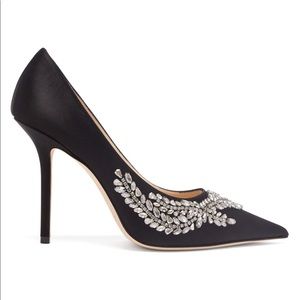 Jimmy Choo Black Satin Love 100 Heels